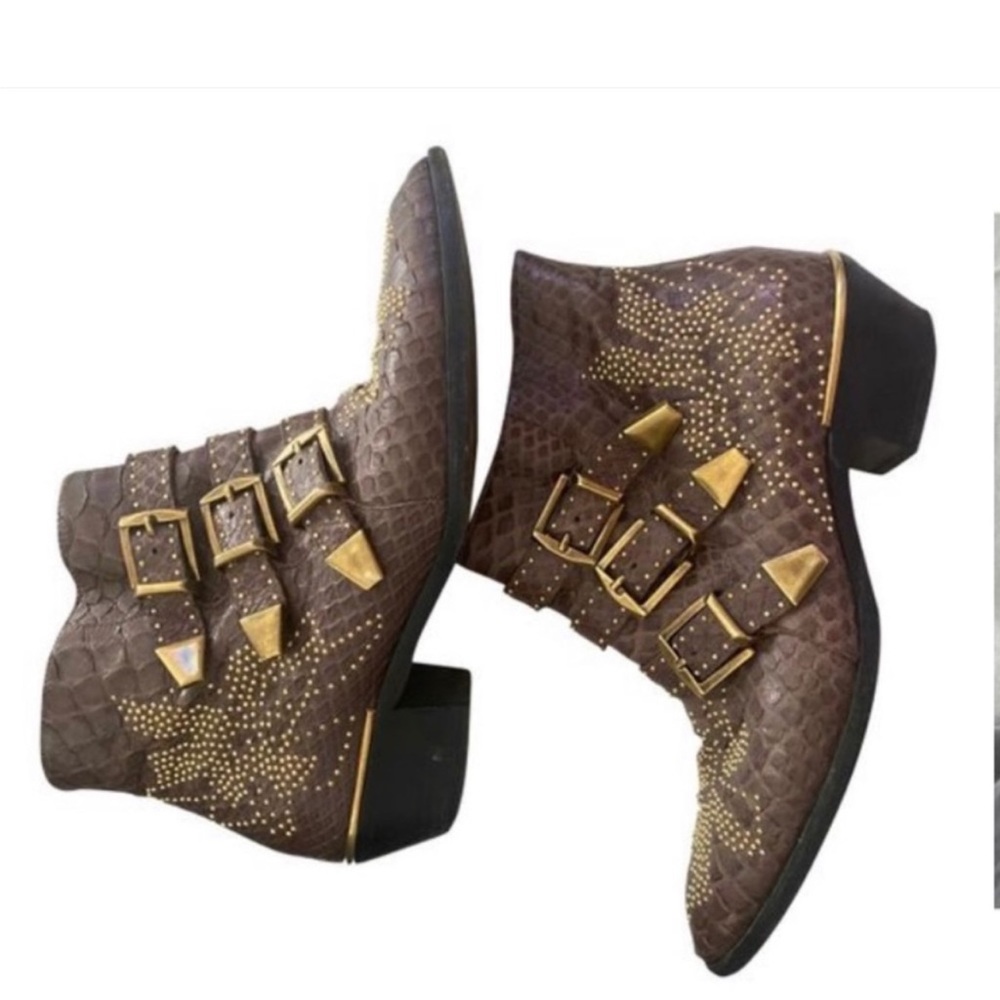 Chloe Susanna Studded Python Boots - Picture 2 of 7